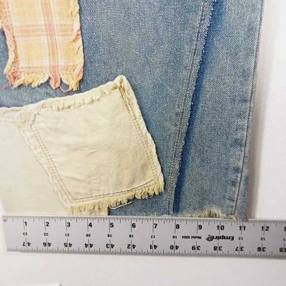 Oli & Hali Dawn Patchwork Wide Straight Jeans Size Small Mixed Media, Retro Edgy - Picture 14 of 16